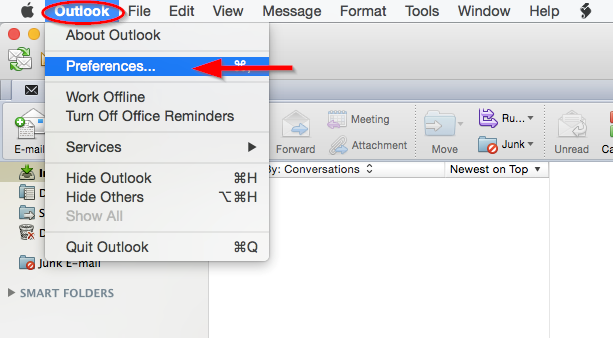 Outlook preferences