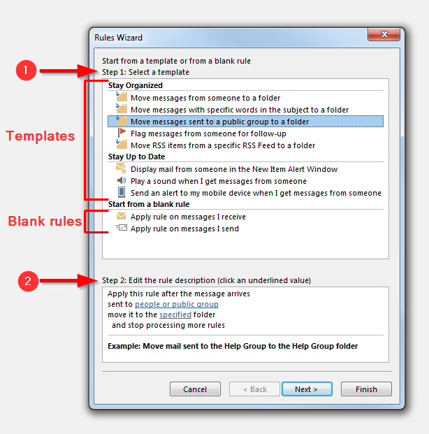 rules outlook version 15.33